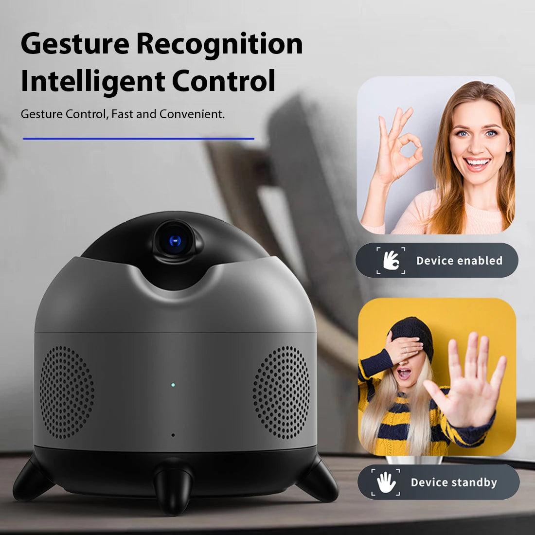 360° Auto Face Tracking Tripod with Gesture Control & Bluetooth Speakers.